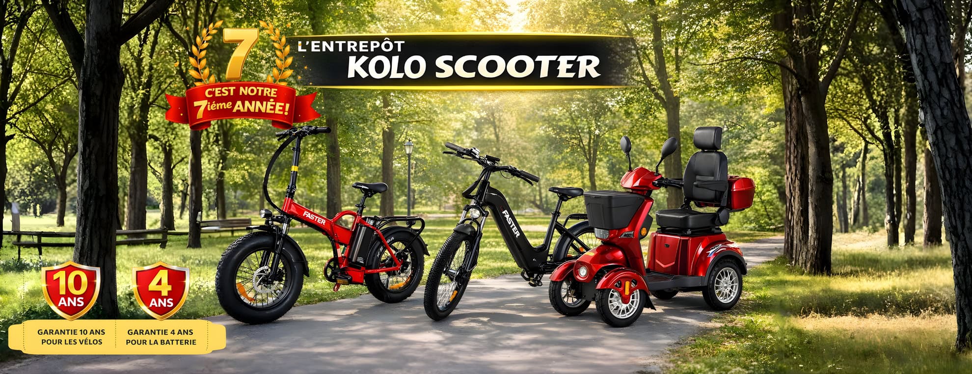 Quadriporteurs, Triporteurs, Vélos électriques, Trottinettes électriques...