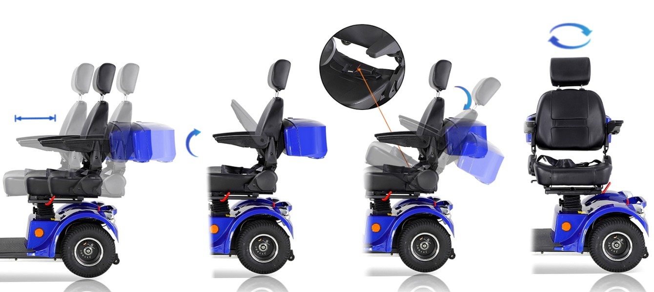 Quadriporteur électrique Faster Safety – Réglages du siège Quadriporteur électrique Faster Safety – Réglages du siège